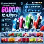 Bang King 一次性電子煙｜60000口｜850mAh 可充電｜5%濃度｜5檔冰感｜口味清單