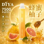 DIYA 7500 Puffs｜3%濃度｜21款口味 蜂蜜柚子