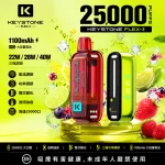 一次性電子煙 KEYSTONE FLEX-3｜25000口｜1100mAh可充電｜透明油倉｜口味清單首圖